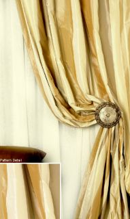 Taffeta Silk Striped Curtain Panel 120 L x 50 W