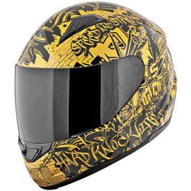 Speed and Strength Hard Knock Life Motorcycle Helmet Large Gold/Black