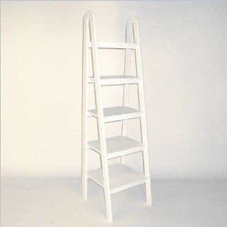 Wayborn Basswood 5 Tier Ladder Bookcase in White