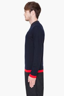 Kenzo Navy Combo Wool Knit Polo for men