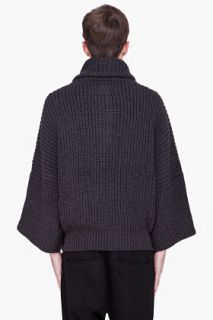 KRISVANASSCHE Charcoal Oversize Alpaca Wool Sweater for men