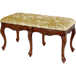 Gold Crushed Velvet Queen Anne Parlor Bench (China) Today: $538.00