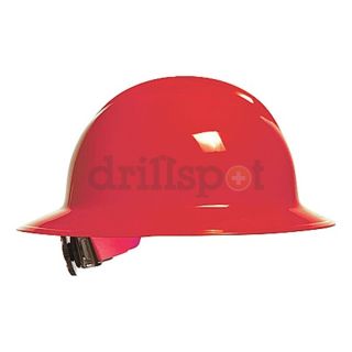 Bullard C33R RED Hard Hat, FullBrim, NonSlotted, 6Rtcht, Red