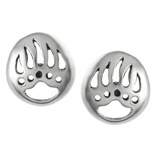 Tressa Silver Indian Bear Paw Good Omen Symbol Stud Earrings