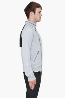 SLVR Grey Hooded French Terry Jacket for men