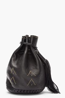 Wendy Nichol Black Gold studded Bullet Bag for women