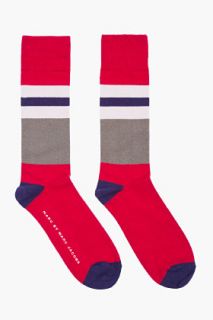 Marc By Marc Jacobs Red Striped Socks for men