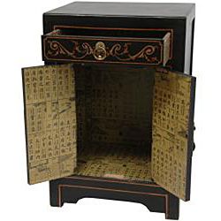 Black Lacquer Cabinet End Table (China)