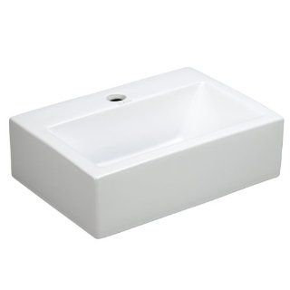 Elite Sinks EC9859 Porcelain Wall Mounted Rectangle Sink, White