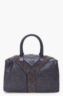 Yves Saint Laurent Black Studded Easy Rock Duffle Bag for women