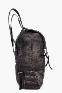 Diesel Black Flap Backpack for men