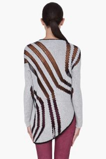 Helmut Lang Grey Knit Asymmetric Sweater for women