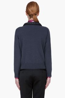 Marc Jacobs Charcoal Crochet Knit Cardigan  for women