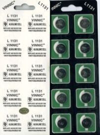 Vinnic Button Cell Size Ag10 (189 389 Lr54) 10 Batteries Per Pack