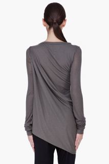 Rick Owens Lilies Dark Grey Draped Shirt for women