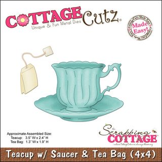 CottageCutz Die 4X4 Teacup With Saucer & Tea Bag Made Easy