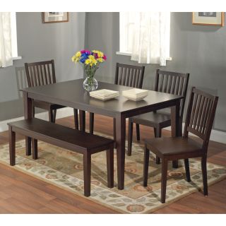 Shaker Espresso 6 piece Dining Table Set with Bench Today $429.99