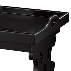 Distressed Black Finish Tray Accent Table