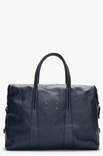 Maison Martin Margiela Oversize Navy Leather Tote Bag for men