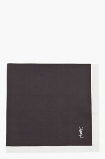 Yves Saint Laurent Charcoal Logo Pocket Square for men