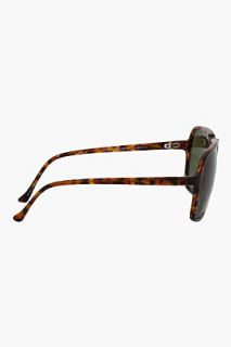Dries Van Noten Tortoiseshell Square Aviator Sunglasses for women