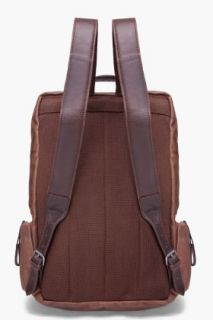 Diesel Brown Leather Forward Backpack for men