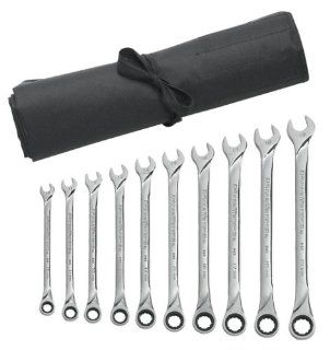 GearWrench 85090R 10 Piece Metric XL Ratcheting Combination Wrench Set