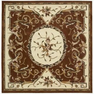 Hand tufted Persimmon Overland Street Rug (7 Square)