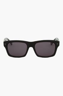 Yves Saint Laurent Glossy Black Rectangle Sunglasses for men