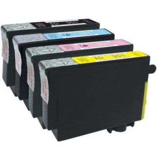 Pack de 4 cartouches compatible Epson T1285   1 noire (7ml), 1 cyan