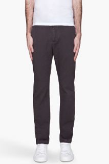 Band Of Outsiders Black Twill Chino Trousers for men