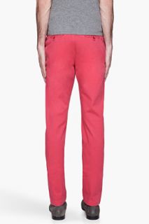Band Of Outsiders Red Faded Twill Chino Trousers for men