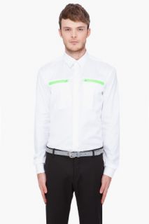 Mugler Neon Green Trimmed Zip Shirt for men