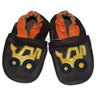 Baby Pie Brown Truck Leather Infant Shoes