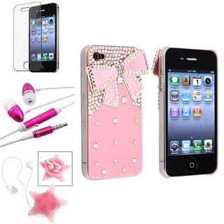 BasAcc Diamond Ribbon Case/ Protector/Headset for Apple iPhone 4/ 4S