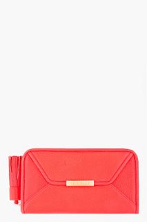 See by Chloé Long Coral Red Zip Wallet for women
