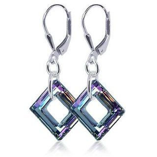 SCER197 Sterling Silver Square Vitrial Light Crystal