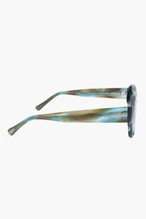 Dries Van Noten Green Horn Aviator Sunglasses for women