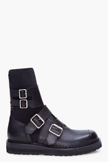 KRISVANASSCHE Black Elastic Ankle Boots  for men