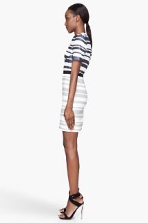 3.1 Phillip Lim Navy And Ivory Striped Fitted Dress  for women