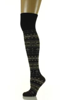 Womens Over The Knee Socks   Nordic   Black/Maroon