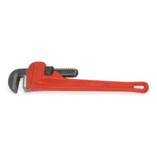 Westward 3LY97 Straight Pipe Wrench, Ductile Iron, 10 in.