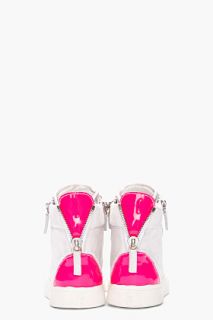 Giuseppe Zanotti Grey And Neon Pink London Sneakers for women