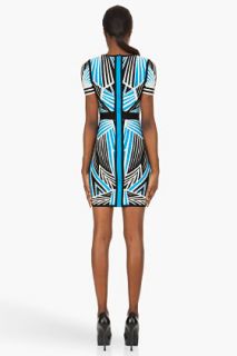 Herve Leger Blue Geometric Graphic Dress for women