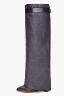 Givenchy Black Leather Shark Tooth Boots for women