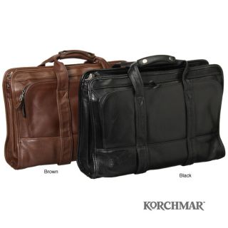 Korchmar Zippered Leather Briefcase