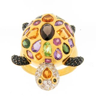 Meredith Leigh Gold over Silver Multi gemstone Turtle Ring Today $229