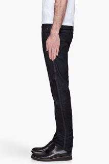 Diesel Black Coated Distressed Shioner Jeans for men