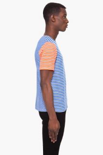 Opening Ceremony Striped Patchwork T shirt for men