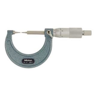 Mitutoyo 112 189 Point Micrometer, 0 1 In, 15 Deg Carbide